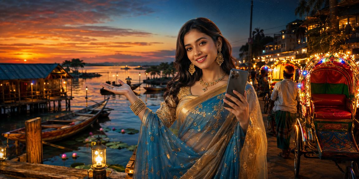 ঢাকায় ডিপোজিট বোনাস সম্পর্কে জানছেন শাড়ি পরা একজন ব্যবহারকারী